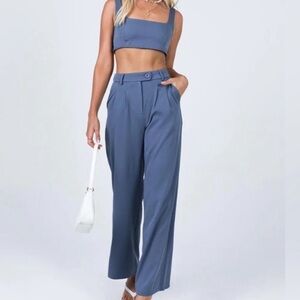Princess Polly Blue Pants & Crop Top Set